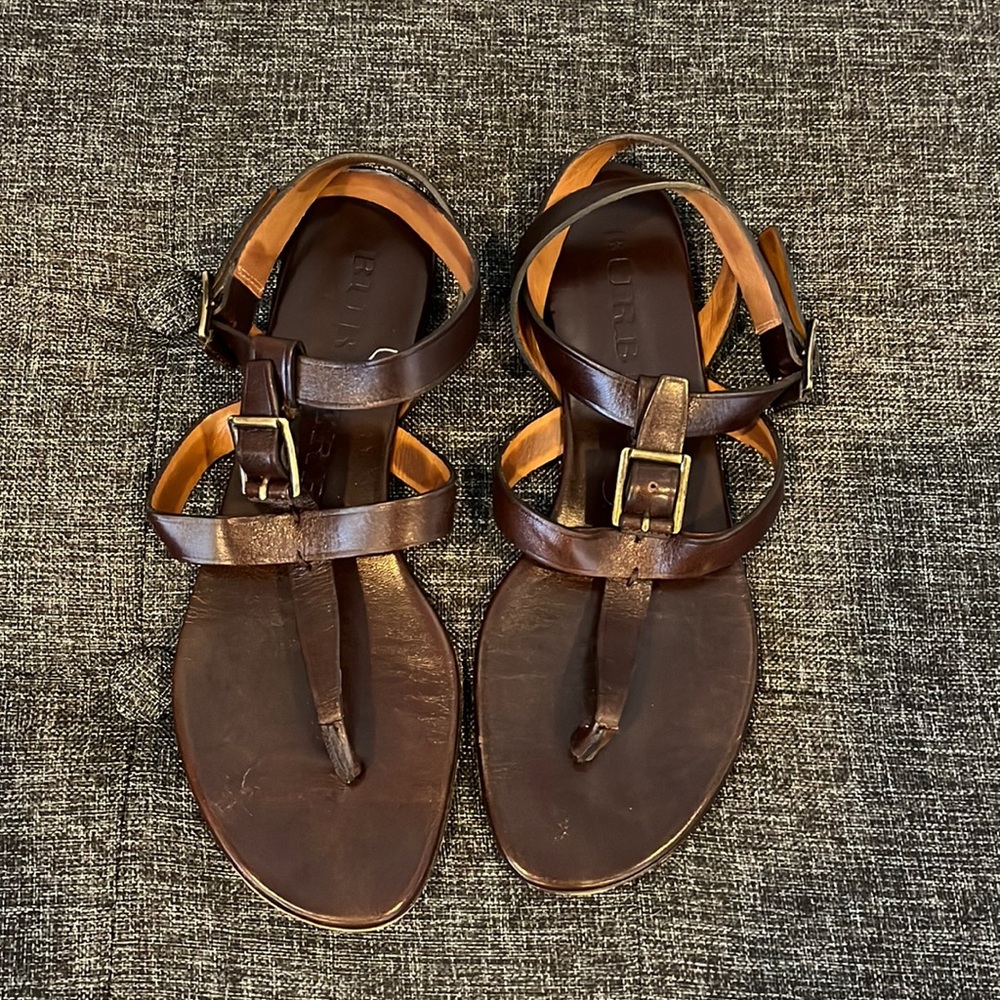Burberry. 36. Beautiful brown ankle strap sandals.  Used condition.